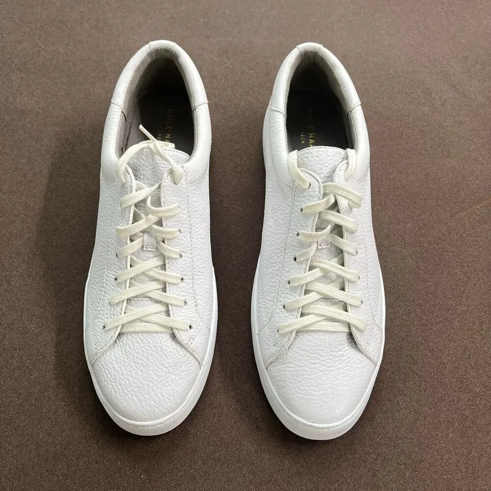Cole Haan White Leather Low-Top Sneakers